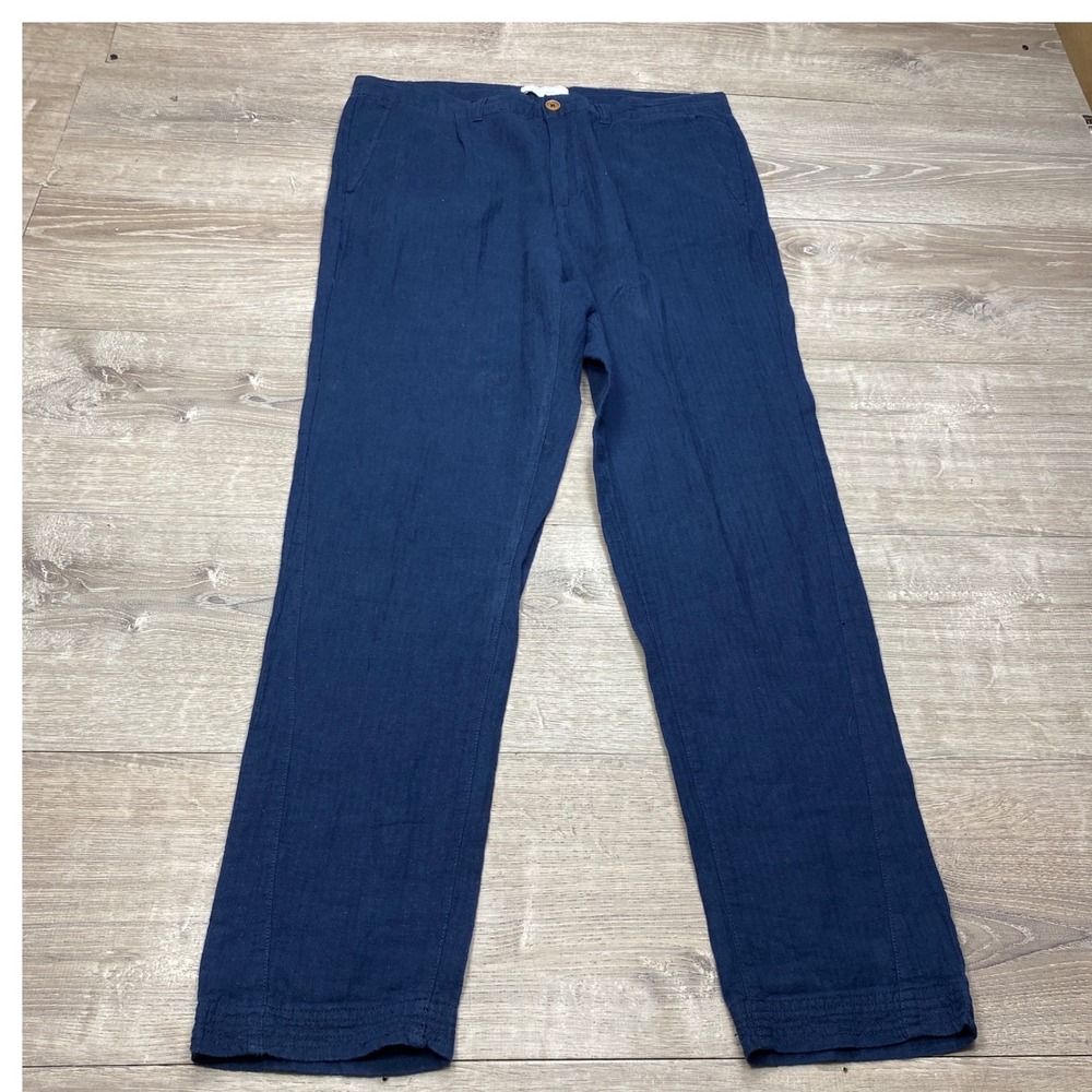 Five Four Chinos Mens 34 Blue Herringbone Camo Lined Casual Trousers